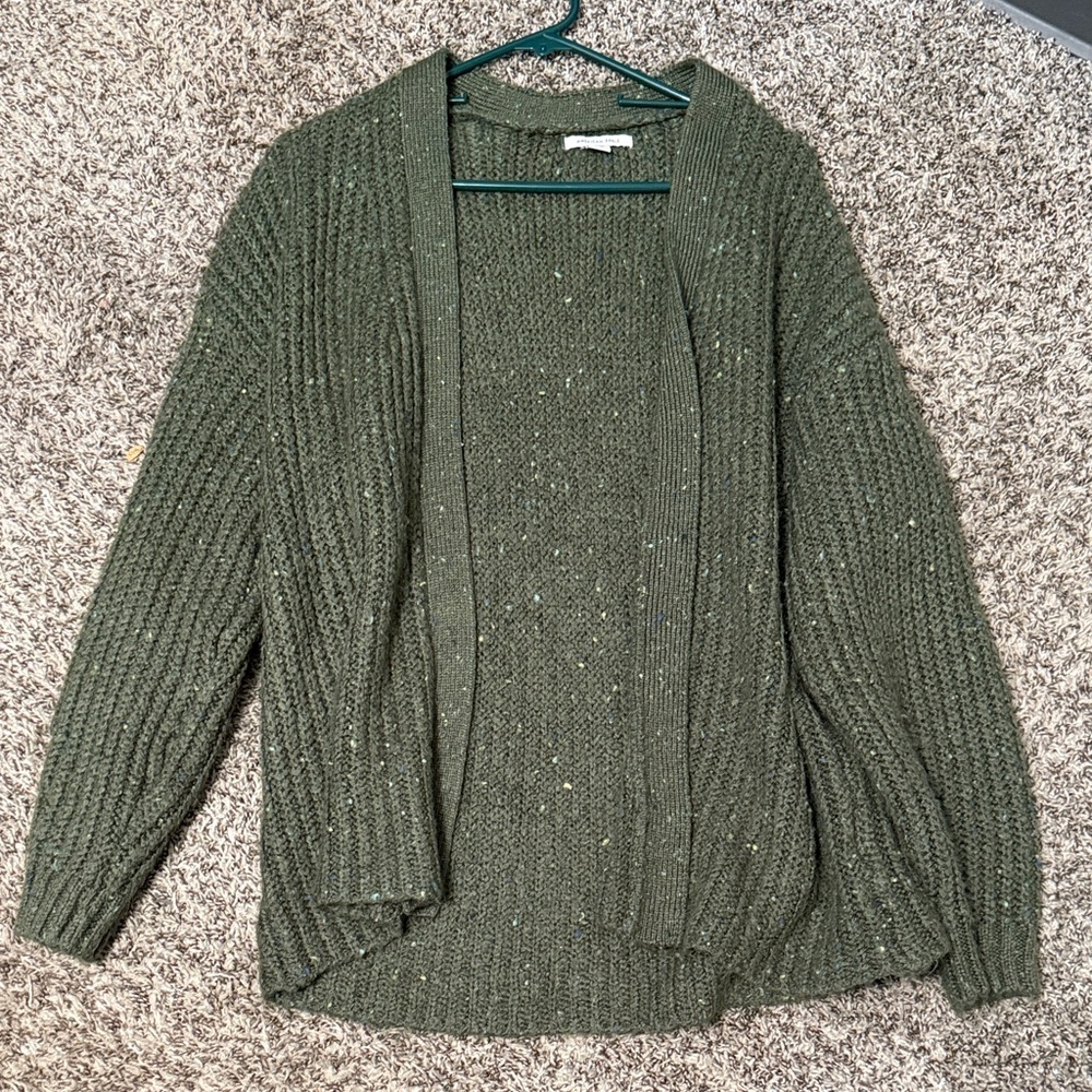 American Eagle Outfitters Olive Cardigan Sweater